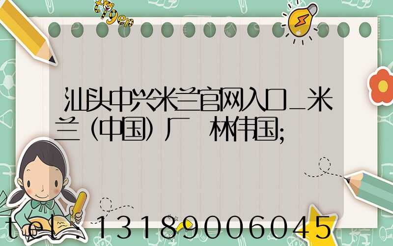 汕头中兴米兰官网入口_米兰（中国）厂 林伟国